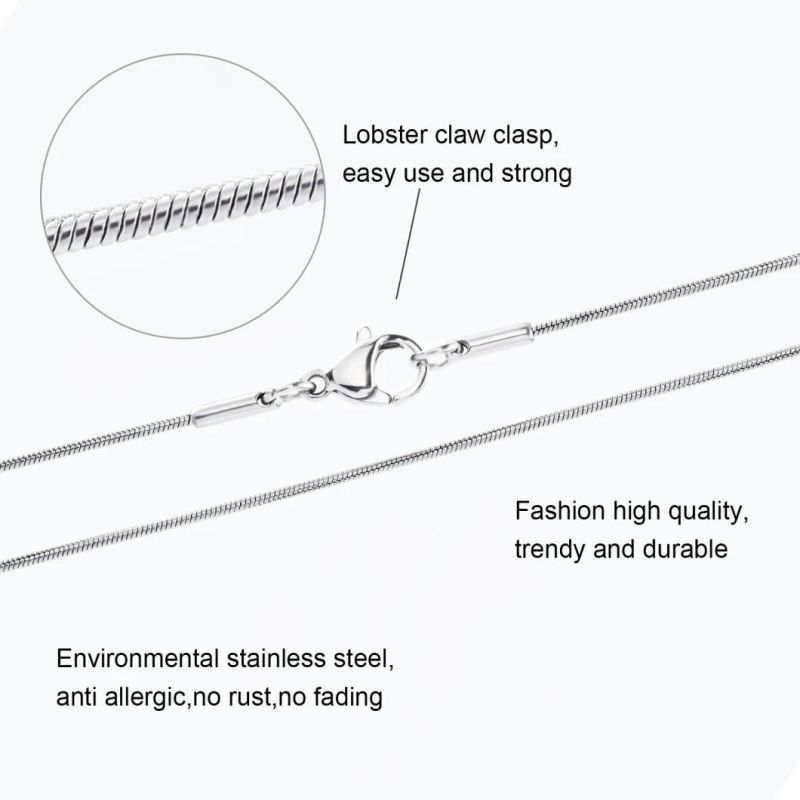 Fashion Eco-Friendly Stainless Steel Alloy Round Snake Bracelet Women Jewellery Chain Jewelry Anklet Necklace for Fancy Accessories Design