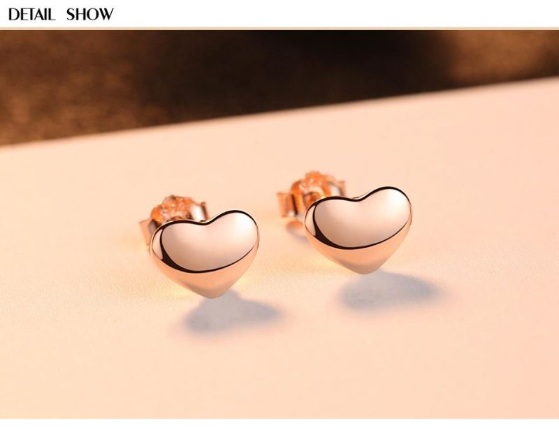 Small Heart Simple CZ Golden Ear Piercing Studs