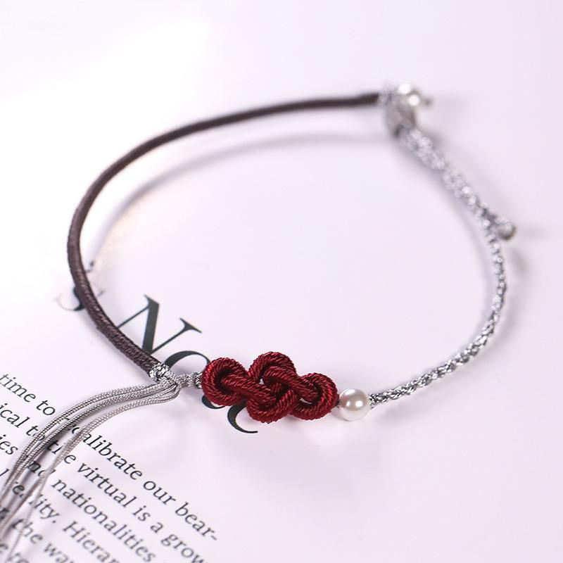 Extra-Fine Ruyi Knotted Rope Bracelet Semi-Finished Beaded Bracelet