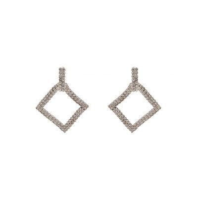 New Arrival Geometric Alloy Crystal Rhinestone Dangle Drop Stud Earrings