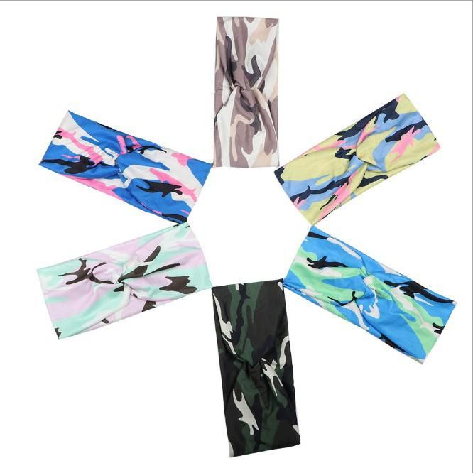 Headscarf Sports Yoga Sweat Breather Women Knot Cross Print Camouflage Headband