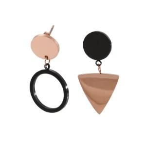 Irregular Geometry Round Triangle Stainless Steel Earrings Stud