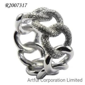 Silver&Brass Ring in Rhodium Plated