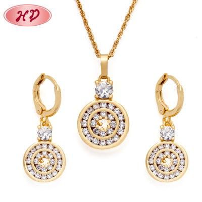 Beautiful Zircon Bridal Necklace 18K Gold Jewelry Sets for Wedding