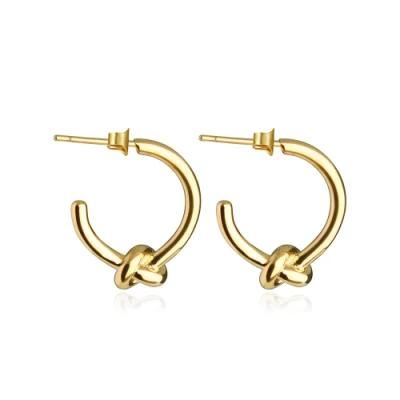 Simple Knotted Design with Open Earrings Women