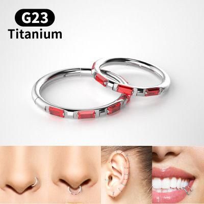G23 Titanium Hinged Body Piercing Jewelry Lip Rings Septum Rings and Nose Rings Hoops for Women Men