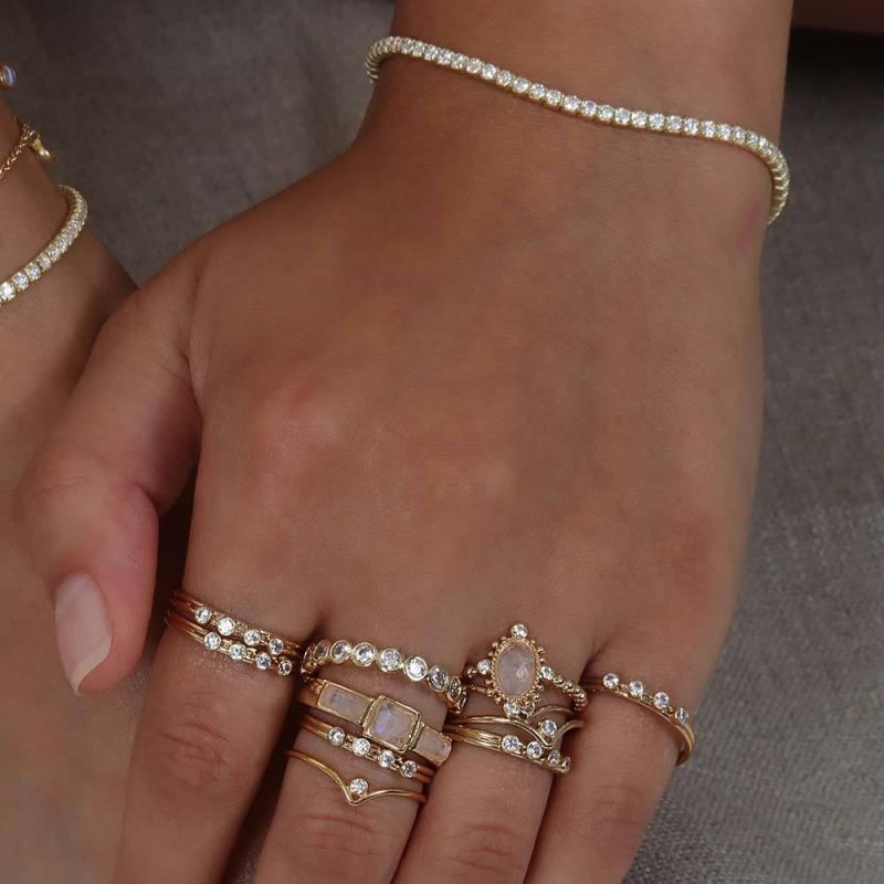 Factory Wholesale Fashion Jewelry European and American Ins Fashion Light Luxury Fashion Zircon Stainless Steel Bracelet
