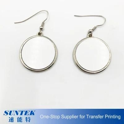 Sublimation Metal Jewelry Round Earrings