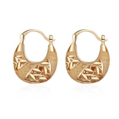 Factory Wholesale Earring Plain Gold Large Round Hoop Earrings Statement