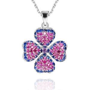 New Fashion Costume 925 Sterling Silver Lucky Leaf Pendant Jewelry