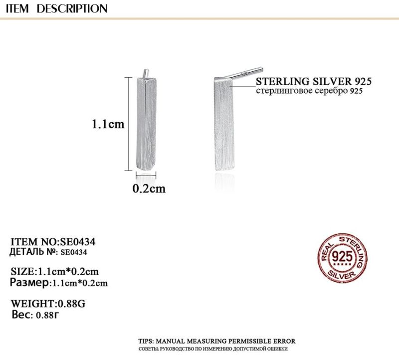 Charming Colours CZ Earrings Fashion 925 Silver Minimalist Ear Studs
