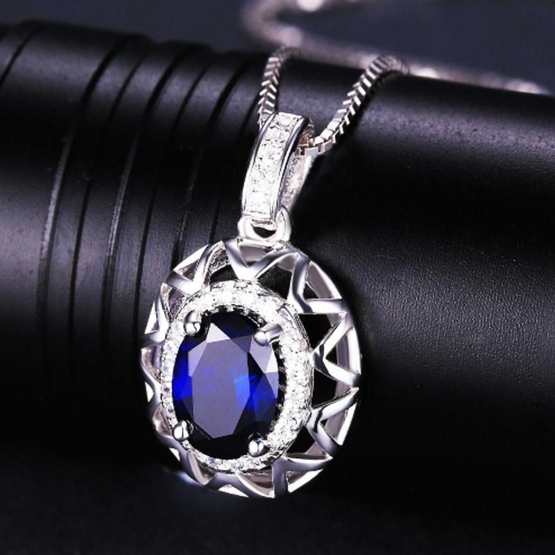 Wholesale 925 Sterling Silver Jewelry Created Gemstone Sapphire Earring for Women