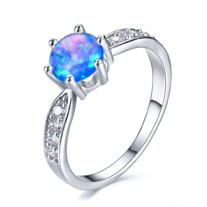 Lab Opal Rings S925 Sterling Silver Rings Valentine′ S Day Gift Opal Rings for Women Wholesale Supplier