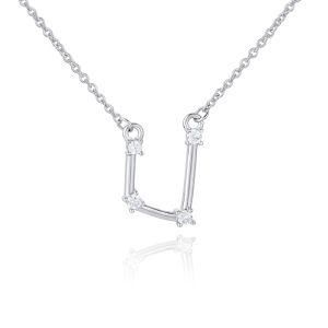 925 Sterling Silver Crystal Constellation Astrology Sign Zodiac Necklace