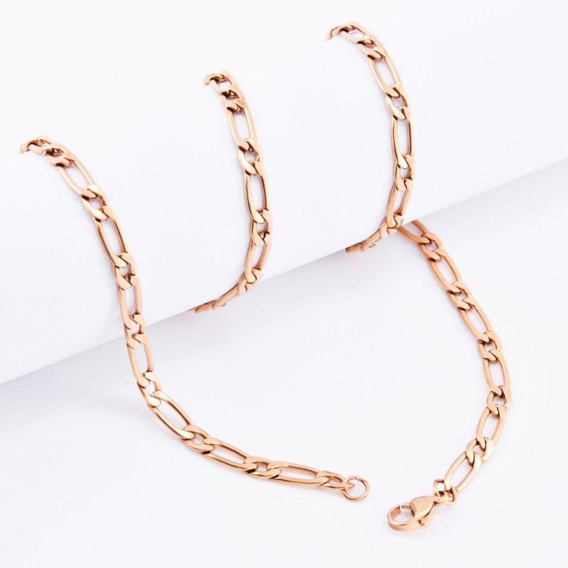 Wholesale Jewelry Fashion Accessories Gold Plated Rose Gold Stainless Steel Nk Chain Jewelry for Custom Necklace