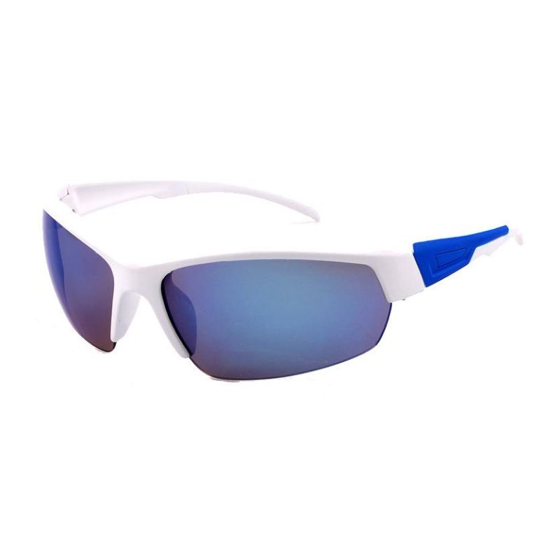 Half Frame White and Blue Sport Sunglasses