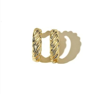 Fashion Jewellery Stainless Steel Chunky Twisted Hoop Stud Earrings Fashion Earring for Women and Girls