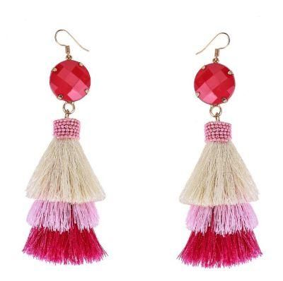 2020 New Fashion Colorful Layered Tassel Earrings
