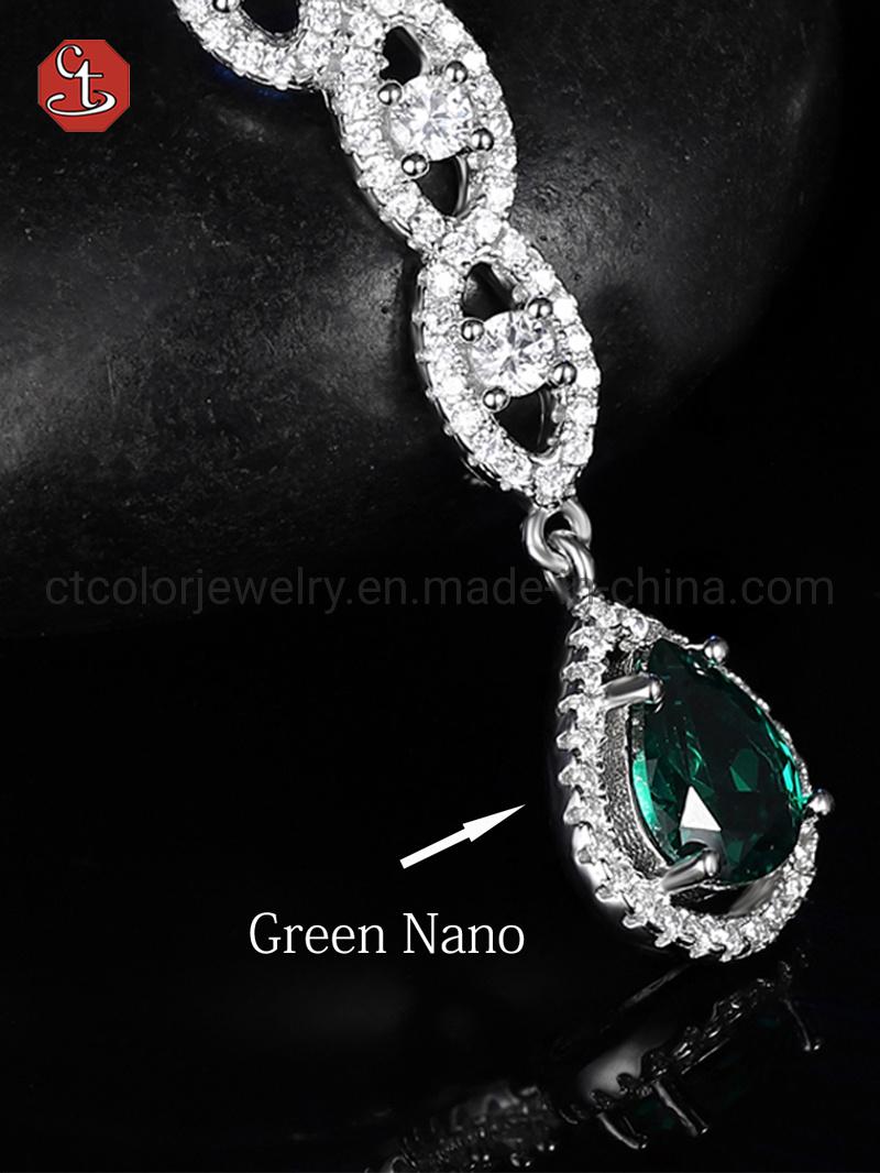 Custom 925 Silver Rhodium plated Gemstone Temperament Rings for Women