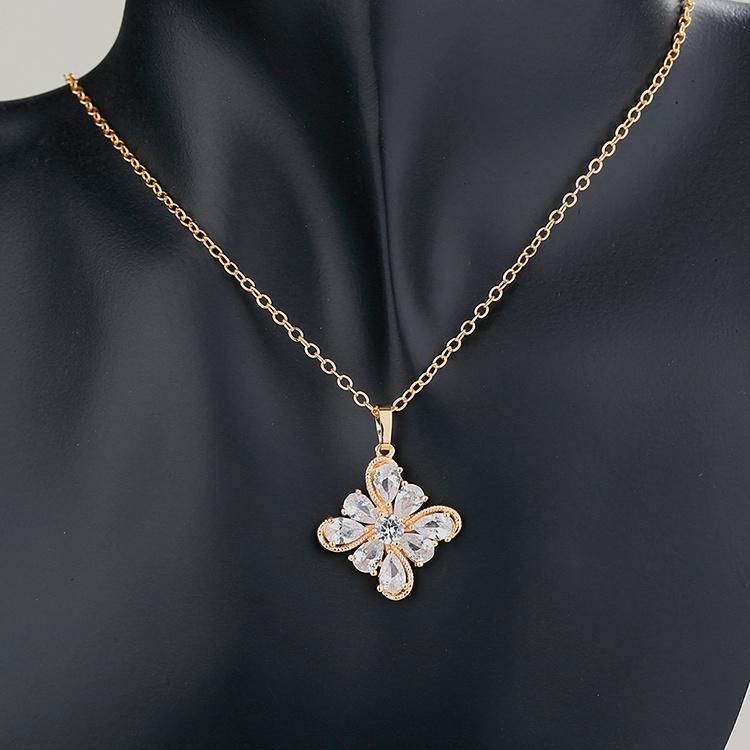 Fashion Earring Chain Necklace Jewelry Set with Nice Cubic Zircon