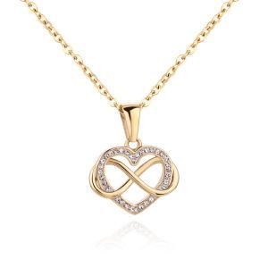 Fashion Women Stainless Steel Jewelry Infinite Heart Pendant Necklace