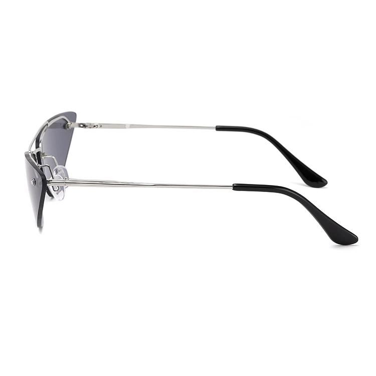 2019 Cat Eye Half Frame Metal Sunglasses