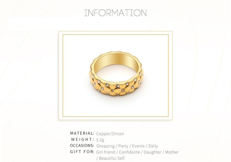 Fashion jewelry Eternity Chic Copper Rings with Cubic Zircon