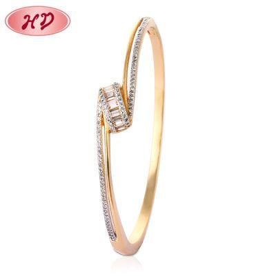 2020 New Fashion Gold Plated CZ Bangle Designs for Woman