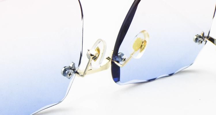 New Custom Logo Stock Trimmed Frameless Women Sunglasses