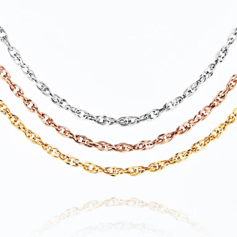 Gift Fashion Accessories Jewelry Stainless Steel Necklace Anklet Bracelet Gold Plated