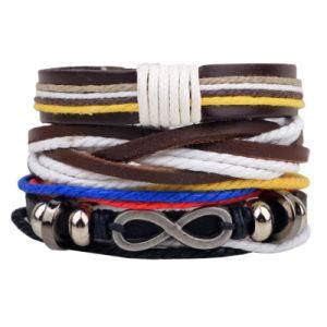 Leather Bracelet Men&prime;s Multi-Layer Bead Bracelet