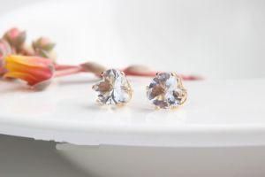 9 Color 8mm Heart Crystal Stud Earring for Girl