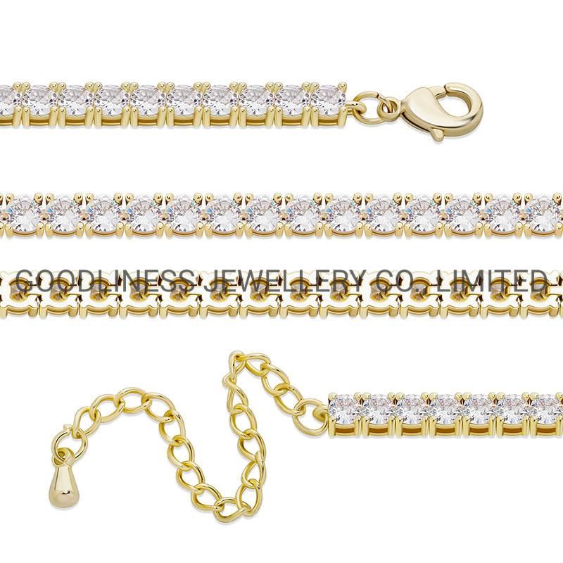 Gold Filled Tennis Chain Adjustable Iced out Anklet Bracelet Design