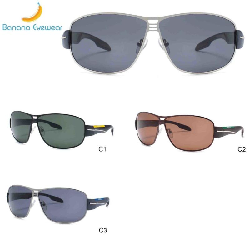 Fashion Vintage Eyewear Manufacturer Metal Frame Polarized Sun Glasses Rectangle Sunglasses