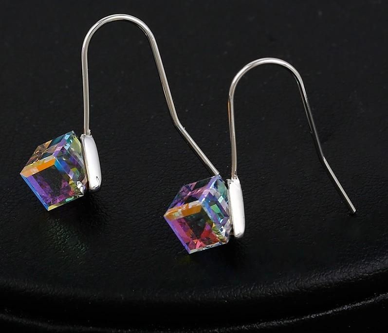 New Fashion Jewelry Wholesale Crystals, Cube Pendant Drop Earrings Unique Design