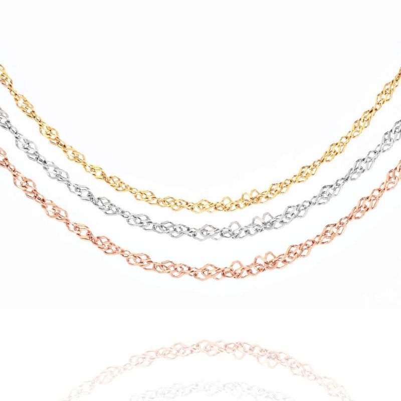 Popular Jewelry Stainless Steel Accessories Singapore Chain Necklace Bracelet 18K Gold Plated Jewellery for Lady
