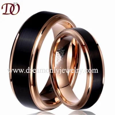 Black and Rose Gold Tungsten Ring