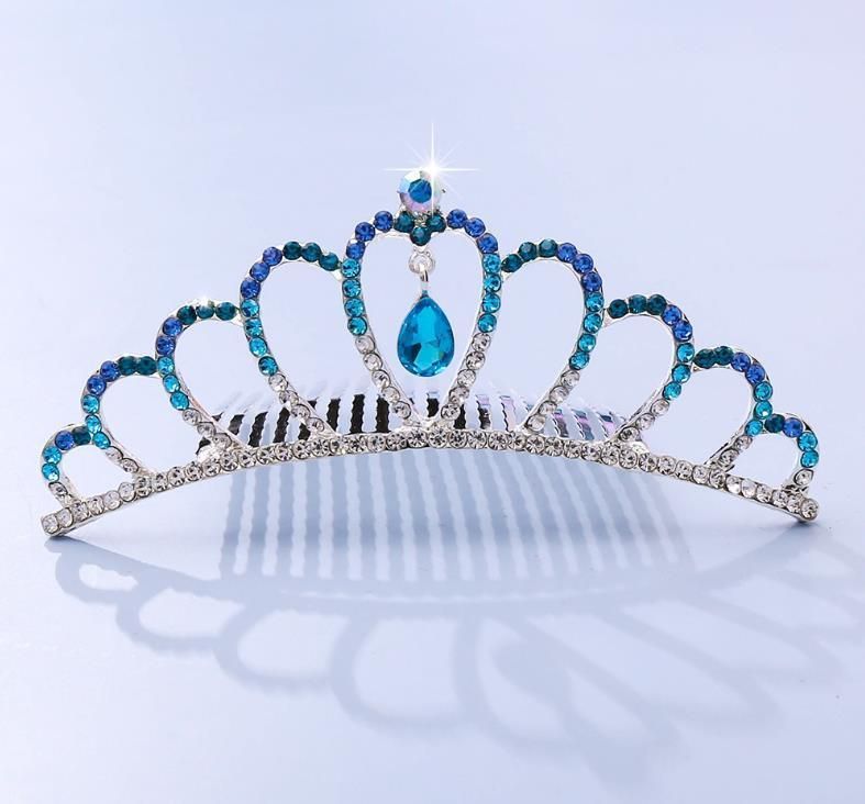 Tiara Children Princess Rhinestone Crown Comb Hair Accessories