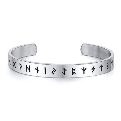 Stainless Steel Viking Symbol Bangle Steel Men&prime;s Fashion Bangle