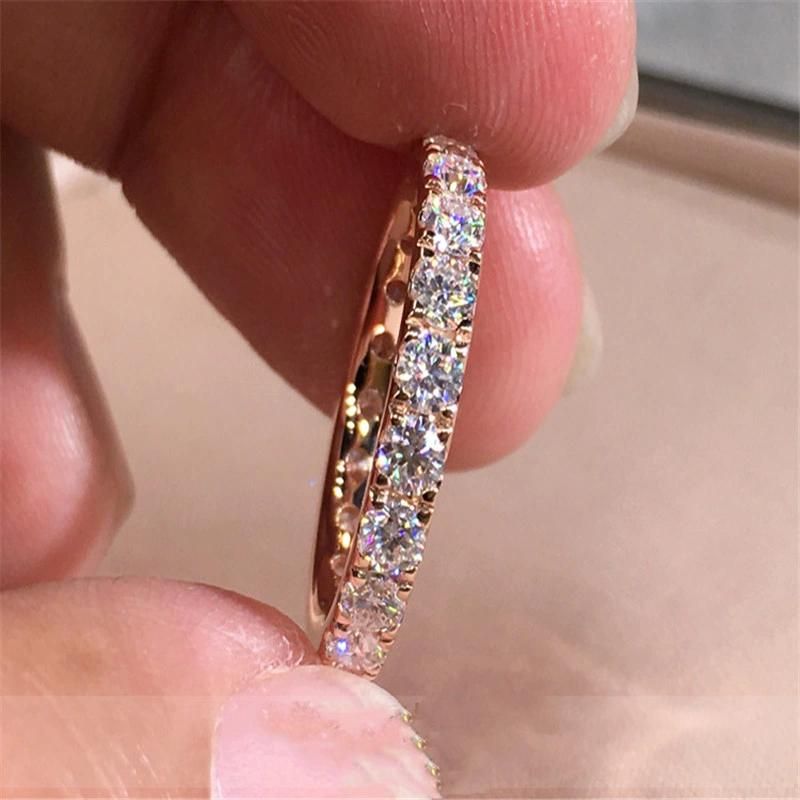 Fashion Luxury Women Ring Micro Paved Big Round Promise Ring