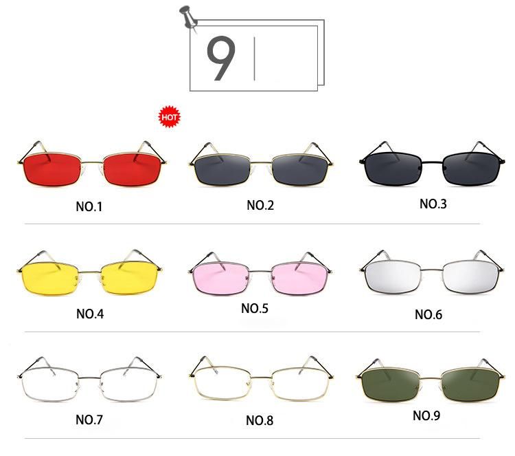 Fashion Metal Frame Sun Glasses Retro Small Rectangle Summer Shades Sunglasses 2022 Metal Circle Square Eyeglasses UV400