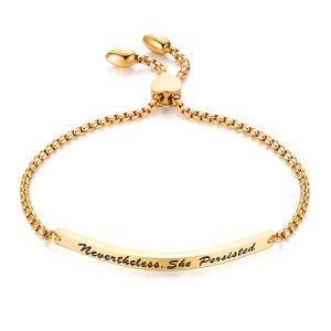 Fashion &#160; Heart Clasp &#160; Adjustable Stainless Steel Custom Lettering Women Bracelet