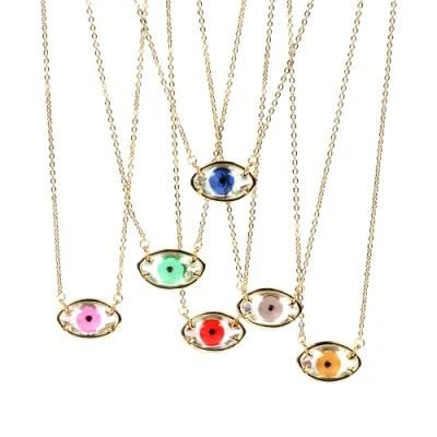 Turkey Evil Eye Various Colors Crystal 18K Gold Plating Necklace for Woman