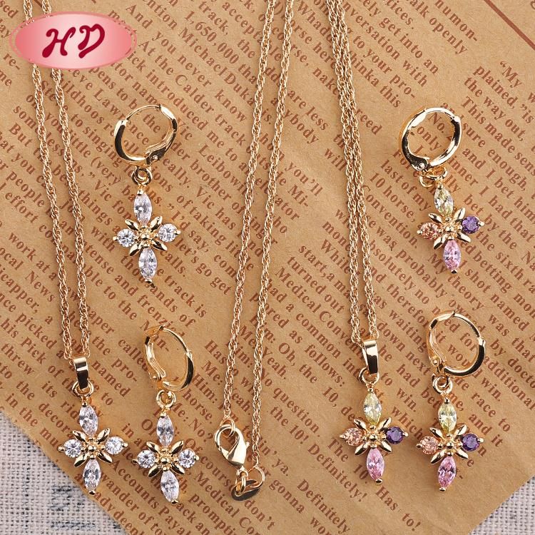 High Quality Fashion Champaign Gold Bracelet Pendant Charm Jewelry Sets