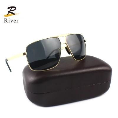 Metal Fashion Double Beam Design Stock Polarized Men Sunglasses