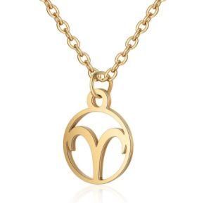 Sublimation Year Necklace Gold Plated Men Constellatiion Necklace Initial Stainless Steel Chain Cross Pendants for Necklace
