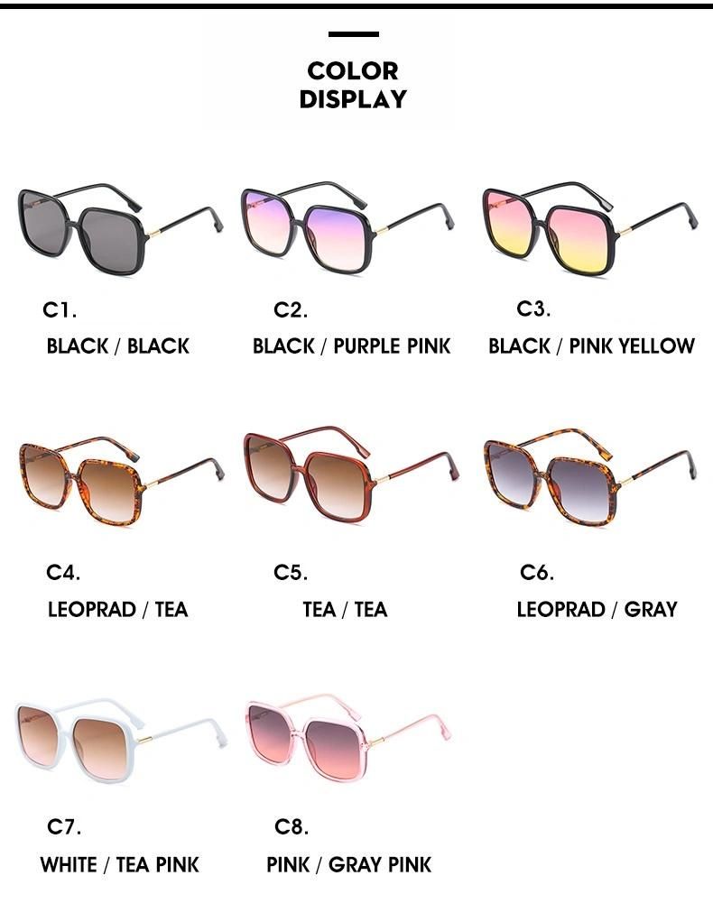 The New Square Large Frame Sunglasses with Colorful Gradient Color