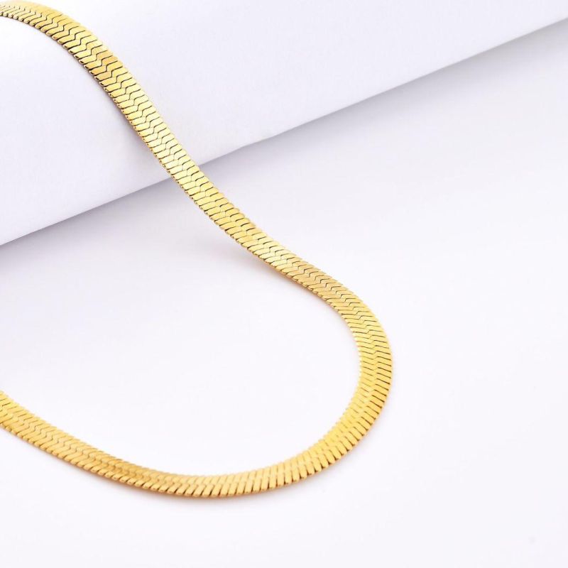 Direct Supplier Fadeless Stainless Steel Flat Herringbone Fashion Jewelry Making Chains Anklet Bangle Bracelet Necklace Jewellery