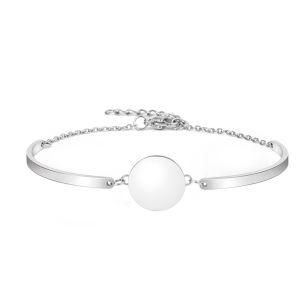 Elegant Simple Wholesale Custom Stainless Steel Metal Blank Bar Engraved Bracelet for Women