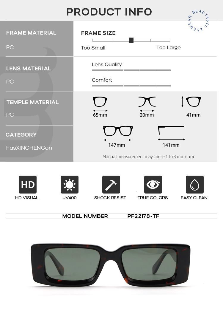 Wholesale 2022 New Fashion Rectangle Sunglasses High Quality